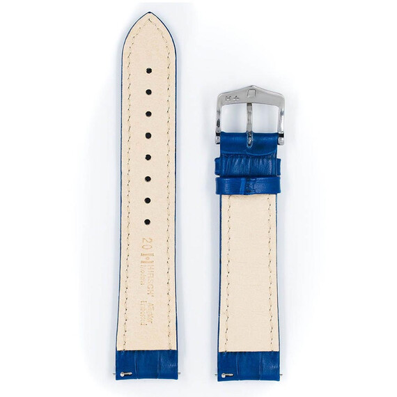 Řemínek Hirsch Modena královská modř 20 L - 120/80, Verze: modrá2, Šířka řemínku: 20, Šířka u spony: 18 , 3 image