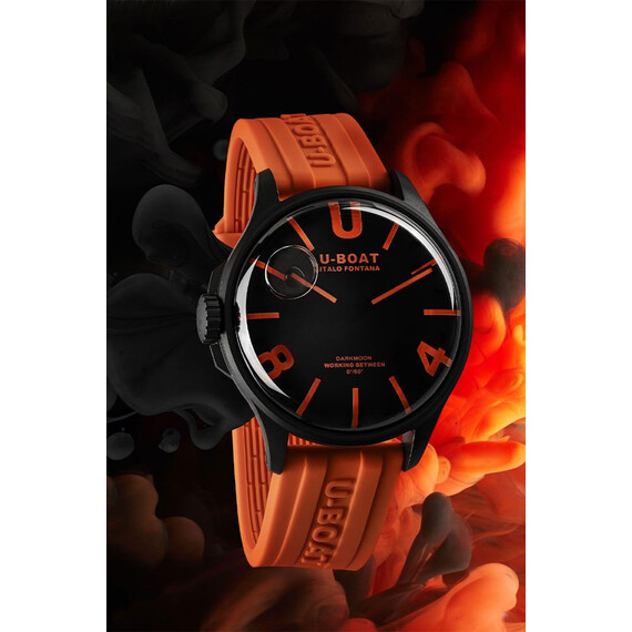 Pánské hodinky U-BOAT Darkmoon 44MM Black 9538, Verze: oranžová , 4 image