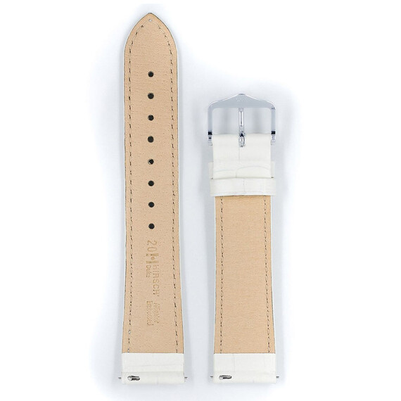 Řemínek Hirsch Duke bílý 22 L - 120/80, Šířka řemínku: 22, Šířka u spony: 20, Délka řemínku: L - 120/80 , 3 image