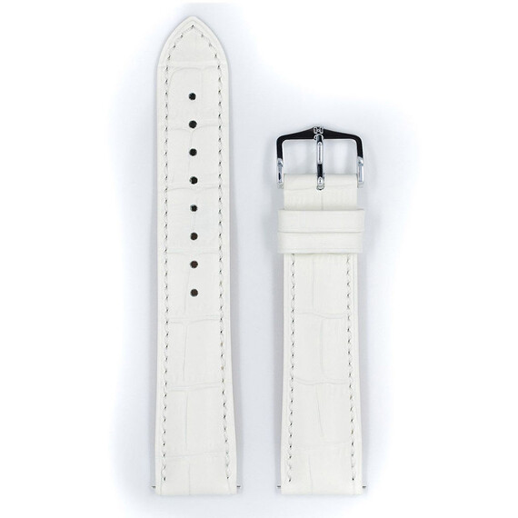 Řemínek Hirsch Duke bílý 22 L - 120/80, Šířka řemínku: 22, Šířka u spony: 20, Délka řemínku: L - 120/80 , 2 image