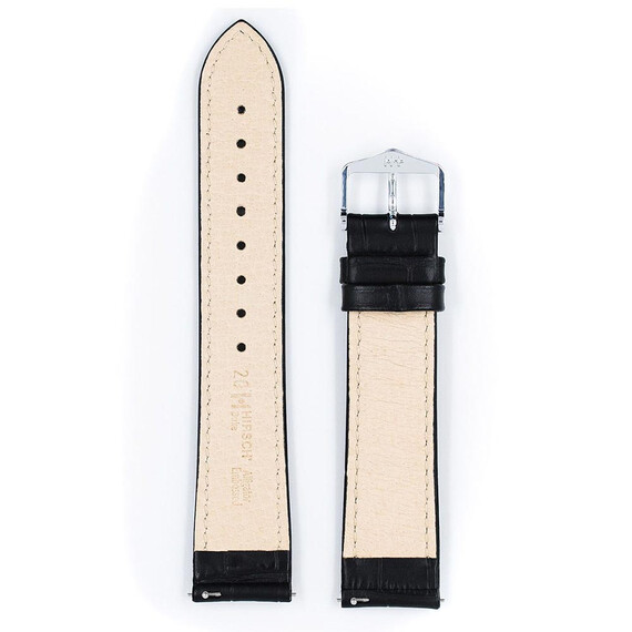 Řemínek Hirsch Duke černý 12 M - 110/70, Šířka řemínku: 12, Šířka u spony: 10, Délka řemínku: M - 110/70 , 3 image