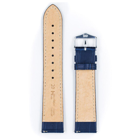 Řemínek Hirsch Duke modrý 12 M - 110/70, Šířka řemínku: 12, Šířka u spony: 10, Délka řemínku: M - 110/70 , 3 image