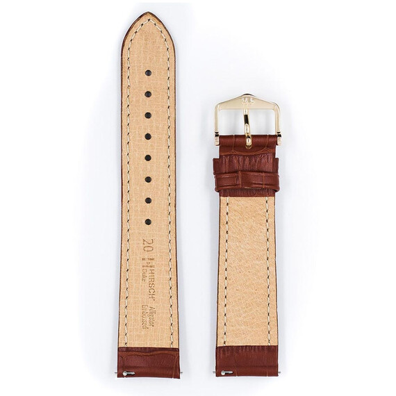 Řemínek Hirsch Duke zlatohnědý 12 M - 110/70, Šířka řemínku: 12, Šířka u spony: 10, Délka řemínku: M - 110/70 , 3 image