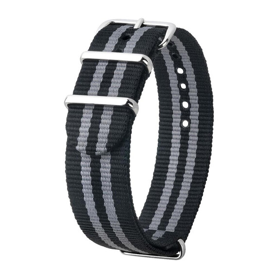 Řemínek Hirsch Rush černý 18, Verze: černá, Šířka řemínku: 18, Šířka u spony: 18 