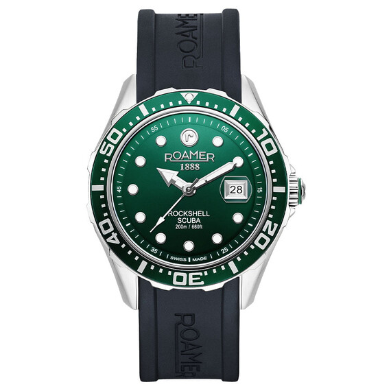 Pánské hodinky Roamer Rockshell Mark III Scuba 867833 41 75 02, Verze: zelená 