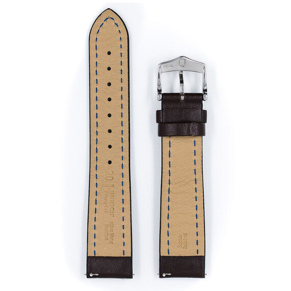 Řemínek Hirsch Heavy Calf hnědý 24 L - 120/80, Verze: hnědá, Šířka řemínku: 24, Šířka u spony: 20 , 3 image