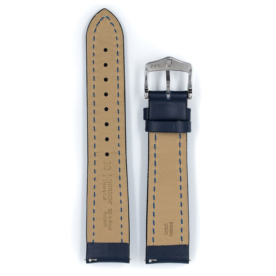 Řemínek Hirsch Heavy Calf modrý 20 L - 120/80, Verze: modrá, Šířka řemínku: 20, Šířka u spony: 18 , 3 image