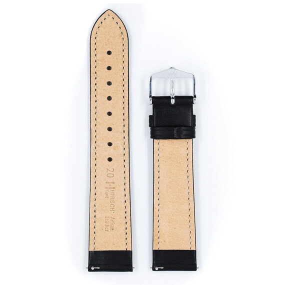 Řemínek Hirsch Kent černý 14 M - 110/70, Verze: černá, Šířka řemínku: 14, Šířka u spony: 12, Délka řemínku: M - 110/70 , 3 image