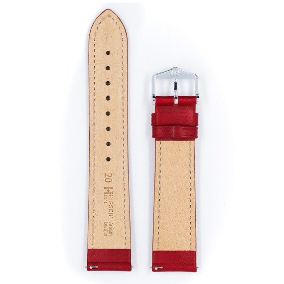 Řemínek Hirsch Kent červený 20 L - 120/80, Verze: červená, Šířka řemínku: 20, Šířka u spony: 18, Délka řemínku: L - 120/80 , 3 image