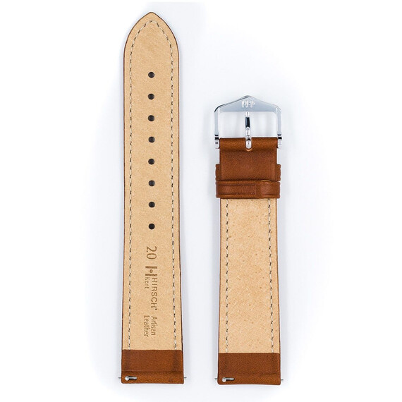 Řemínek Hirsch Kent zlatohnědý 16 M - 110/70, Verze: hnědá2, Šířka řemínku: 16, Šířka u spony: 14, Délka řemínku: M - 110/70 , 3 image