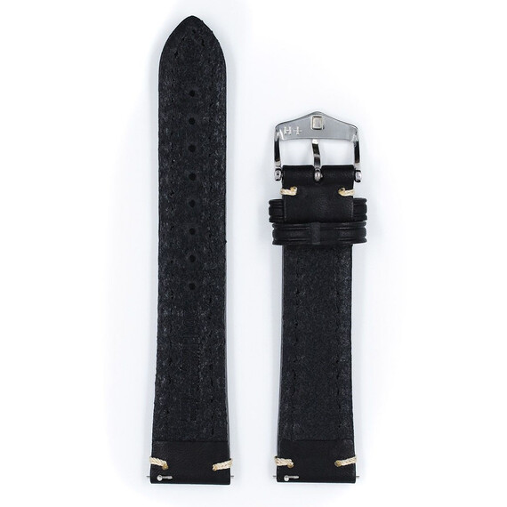 Řemínek Hirsch Liberty černý 20 L - 120/80, Verze: černá, Šířka řemínku: 20, Šířka u spony: 18, Délka řemínku: L - 120/80 , 3 image