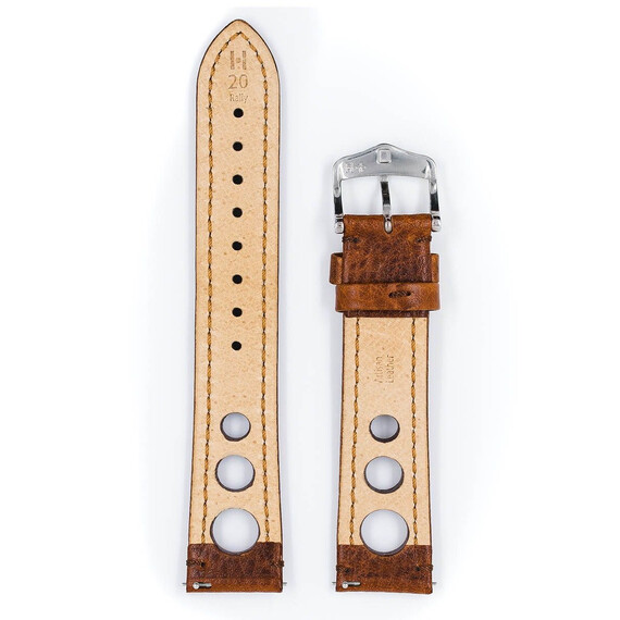 Řemínek Hirsch Rally zlatohnědý 22 L - 120/80, Verze: hnědá2, Šířka řemínku: 22, Šířka u spony: 20, Délka řemínku: L - 120/80 , 3 image