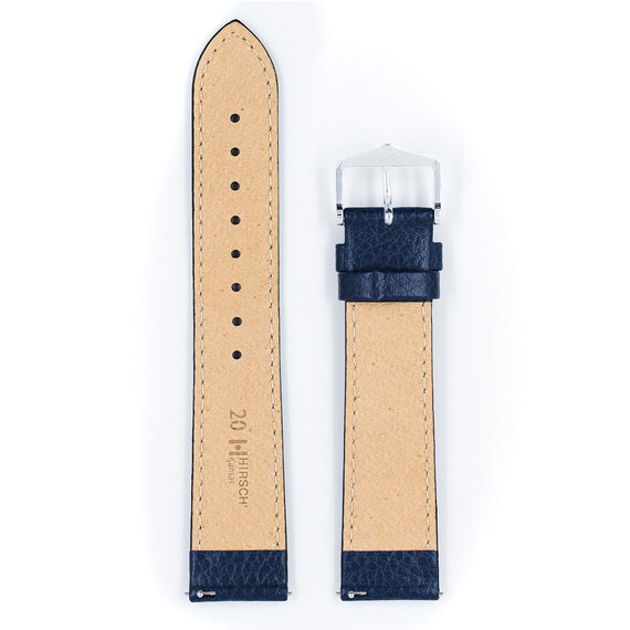 Řemínek Hirsch Kansas modrý 20 L - 120/80, Verze: modrá2, Šířka řemínku: 20, Šířka u spony: 18, Délka řemínku: L - 120/80 , 3 image