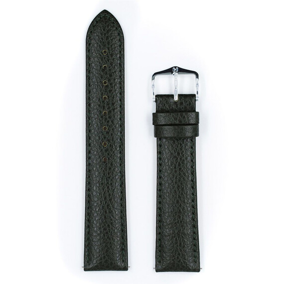 Řemínek Hirsch Kansas zelený 20 L - 120/80, Verze: zelená, Šířka řemínku: 20, Šířka u spony: 18, Délka řemínku: L - 120/80 , 2 image