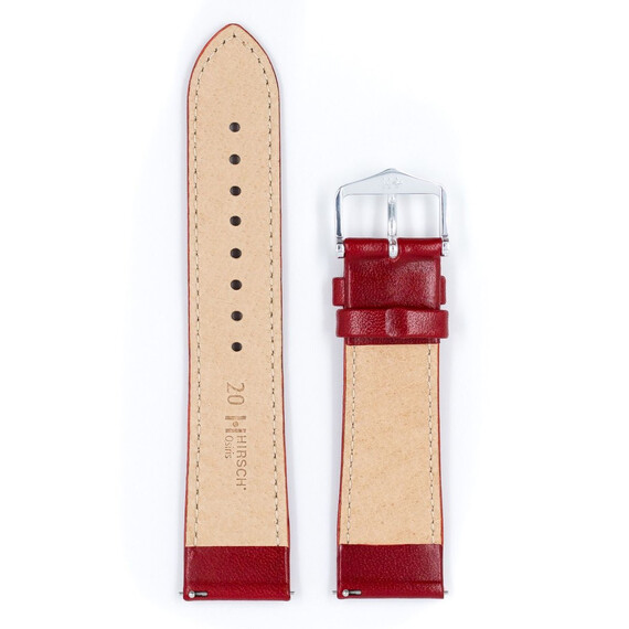 Řemínek Hirsch Osiris červený 16 M - 110/70, Verze: červená, Šířka řemínku: 16, Šířka u spony: 14, Délka řemínku: M - 110/70 , 3 image