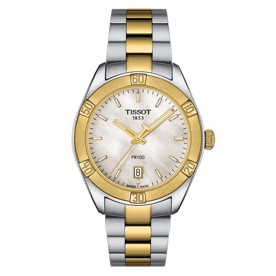 Dámské hodinky Tissot PR 100 Sport Chic Lady T101.910.22.111.00, Verze: žluté zlato 