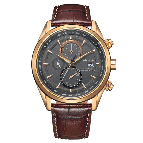 Pánské hodinky Citizen Radio Controlled Chronograph AT8263-10H, Verze: růžové zlato 