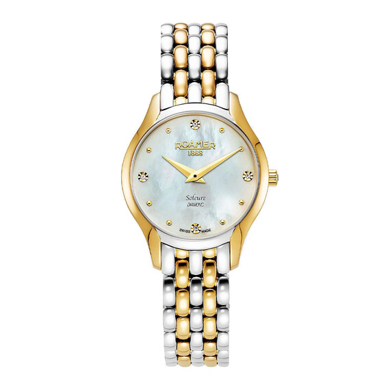 Dámské hodinky Roamer Soleure Diamond 547857 49 75 50, Verze: žluté zlato2 