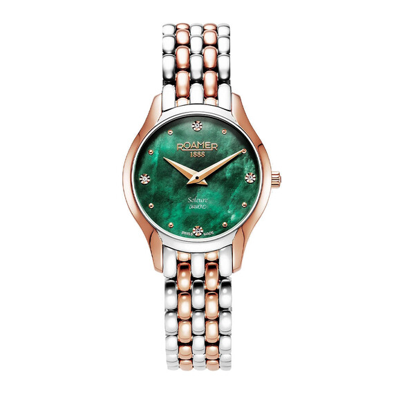 Dámské hodinky Roamer Soleure Diamond 547857 49 75 50, Verze: růžové zlato 