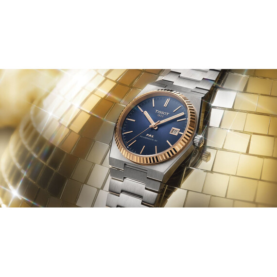 Pánské hodinky Tissot PRX T931.407.41.041.00 Powermatic 80 Steel & 18K Gold, Verze: modrá , 9 image