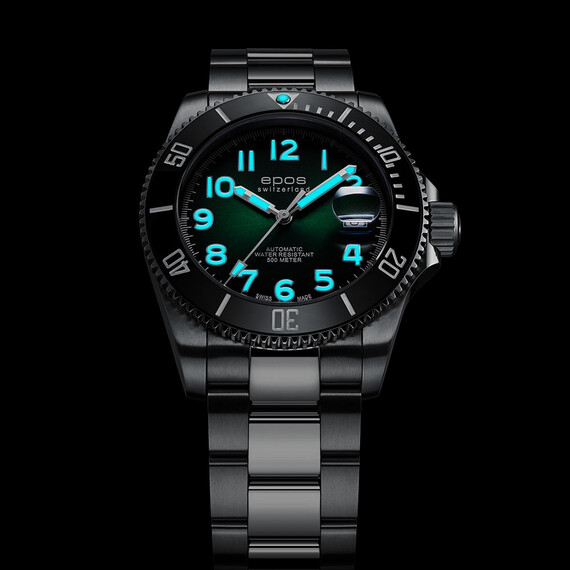Pánské hodinky Epos Sportive Diver Titanium 3504.131.80.33.90, Verze: zelená , 5 image