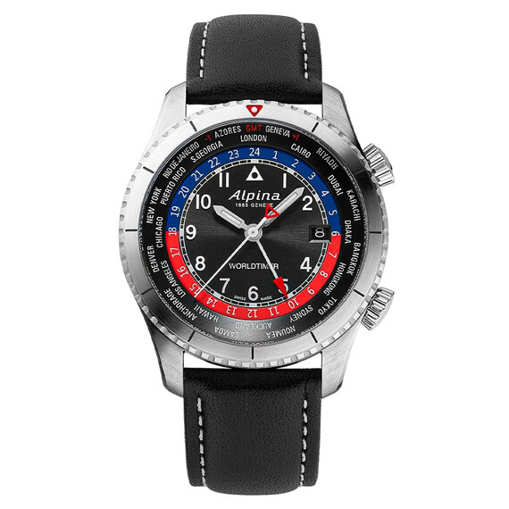 Pánské hodinky Alpina Startimer Pilot Quartz Worldtimer AL-255BRB4S26, Verze: černá2 