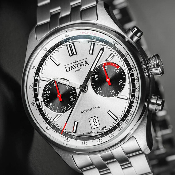 Pánské hodinky Davosa Newton Pilot Rally Chronograph 161.536.10, Verze: stříbrná , 4 image