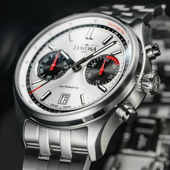Pánské hodinky Davosa Newton Pilot Rally Chronograph 161.536.10, Verze: stříbrná , 3 image