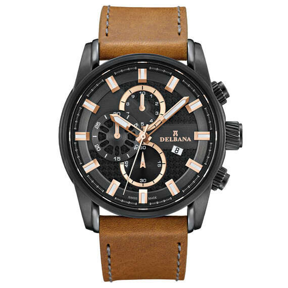 Pánské hodinky Delbana Orlando 44601.662.6.039, Verze: hnědá2 
