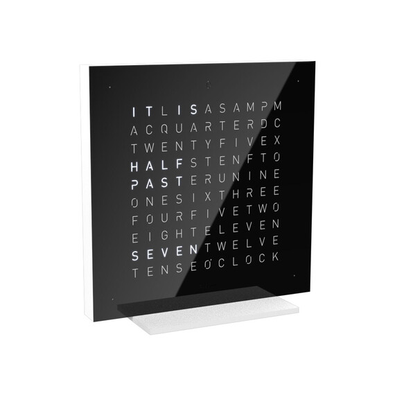 Budík Qlocktwo Earth 13.5 Pure Black Ice Tea, Jazyk: EN English 