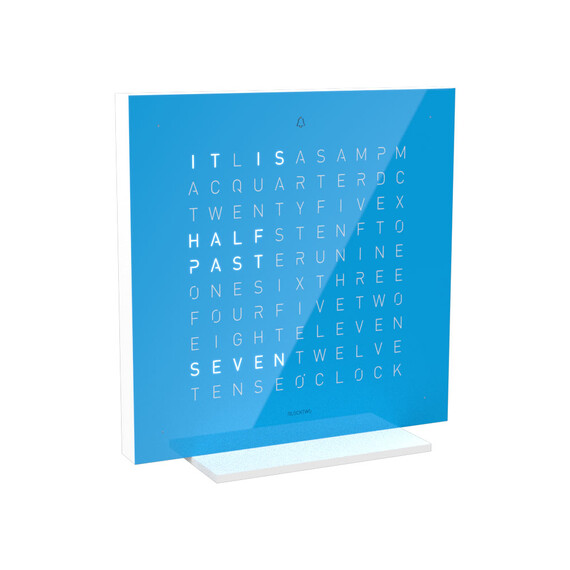 Budík Qlocktwo Earth 13.5 Pure Blue Candy, Jazyk: EN English 