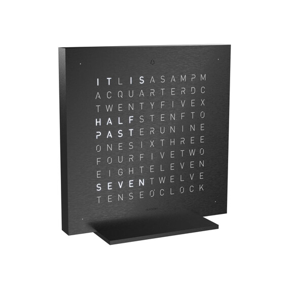 Budík Qlocktwo Earth 13.5 Deep Black, Jazyk: EN English 