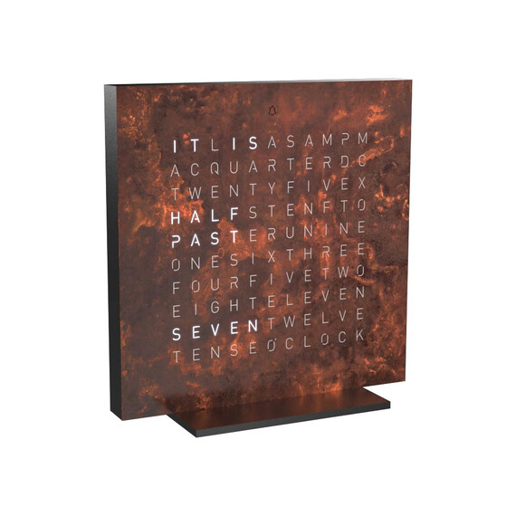 Budík Qlocktwo Earth 13.5 Creators Edition Rust, Jazyk: EN English 