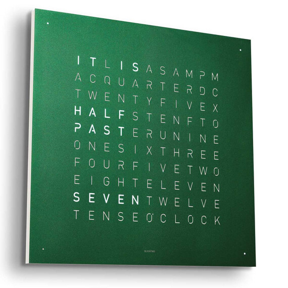 Hodiny Qlocktwo Earth 45 Green Velvet, Jazyk: EN English 