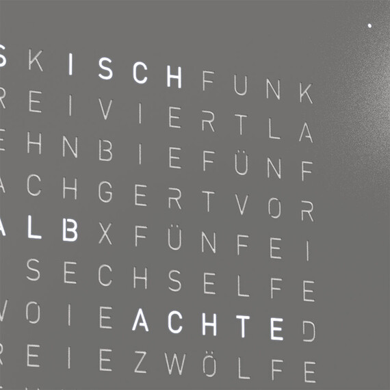 Hodiny Qlocktwo Earth 90 Grey Pepper, Jazyk: EN English , 2 image