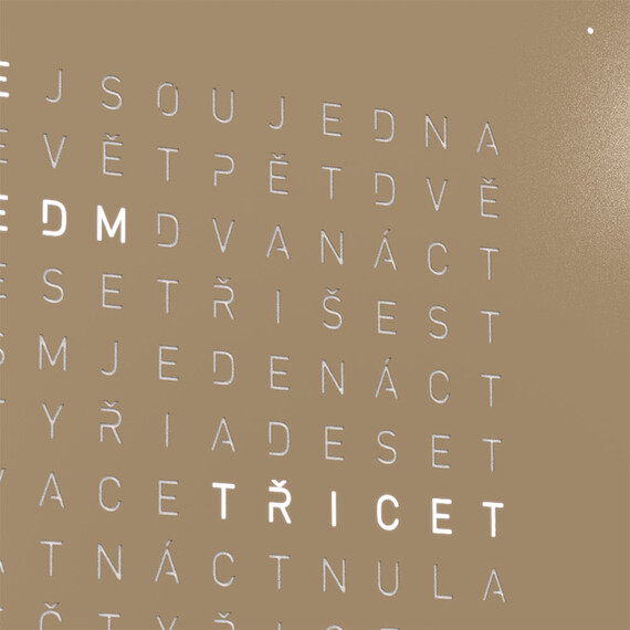 Hodiny Qlocktwo Earth 45 Hazelnut, Jazyk: EN English , 3 image