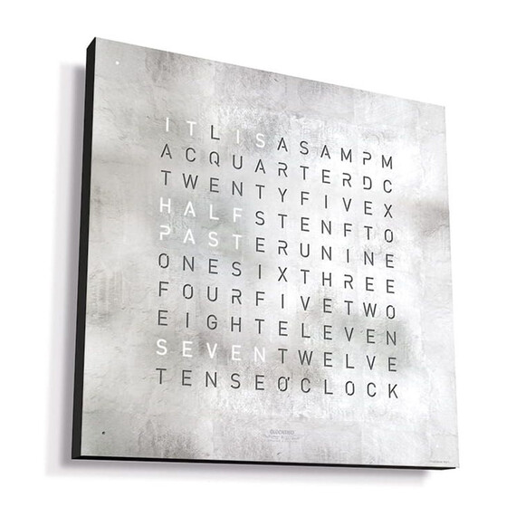 Hodiny Qlocktwo Earth 45 Creators Edition Platinum, Jazyk: EN English 