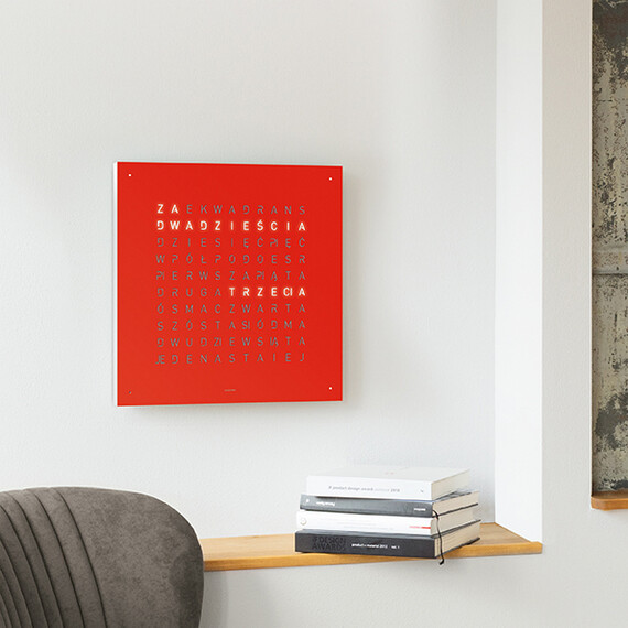 Hodiny Qlocktwo Earth 45 Red Pepper, Jazyk: PL Poland , 3 image