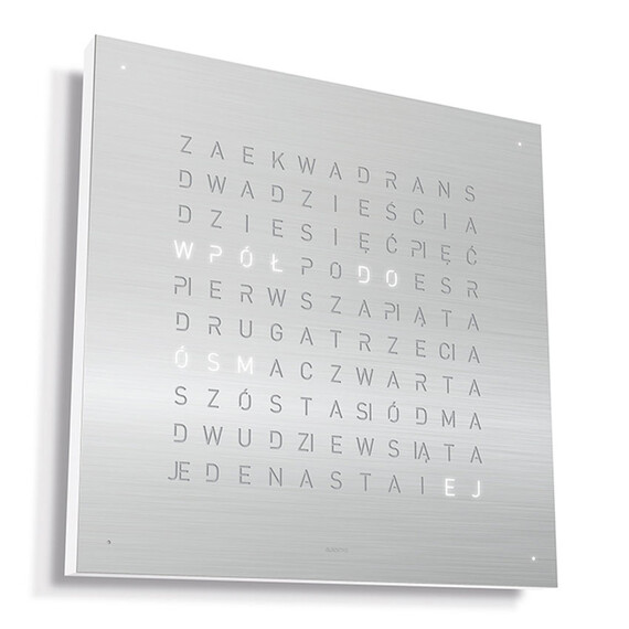 Hodiny Qlocktwo Earth 45 Stainless Steel, Jazyk: PL Poland 