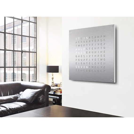 Hodiny Qlocktwo Earth 90 Stainless Steel, Jazyk: EN English , 4 image