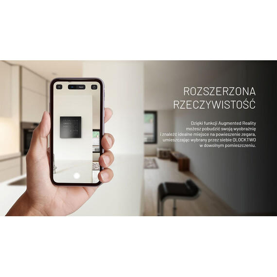 Hodiny Qlocktwo Earth 90 Stainless Steel, Jazyk: EN English , 5 image