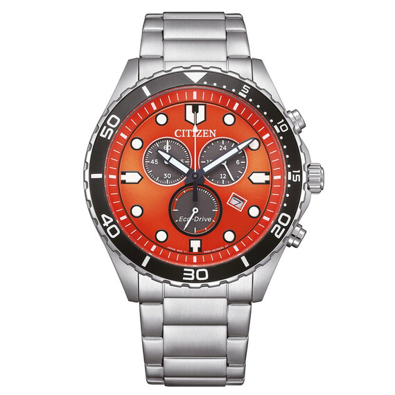 Pánské hodinky Citizen Aqua Chronograph AT2560-84X, Verze: oranžová 