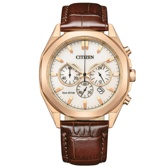 Pánské hodinky Citizen Modern Chrono CA4593-15A, Verze: hnědá 