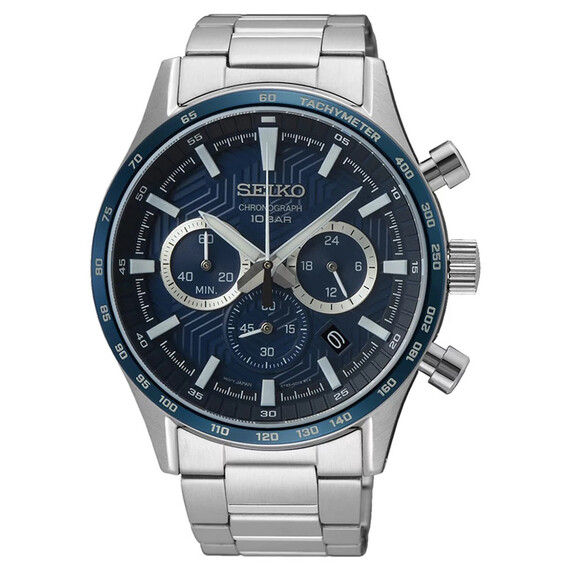 Pánské hodinky Seiko Chronograph SSB445P1, Verze: modrá 