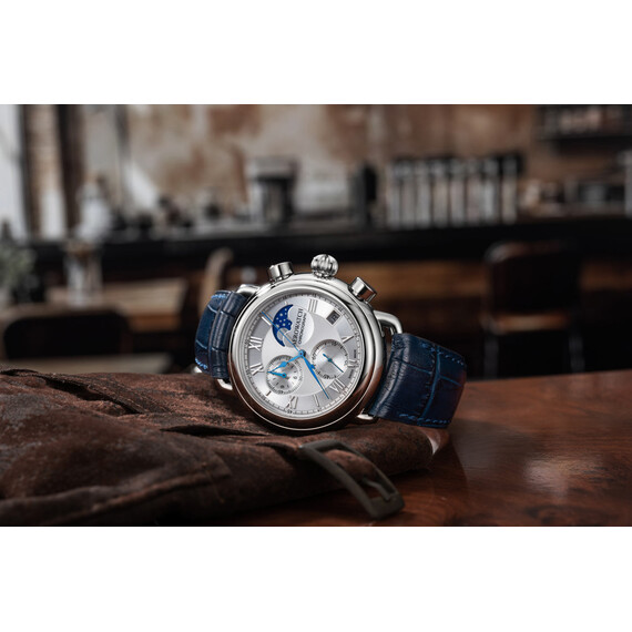 Pánské hodinky Aerowatch 1942 Chrono Moonphase A 78100 AA03, Verze: modrá , 2 image