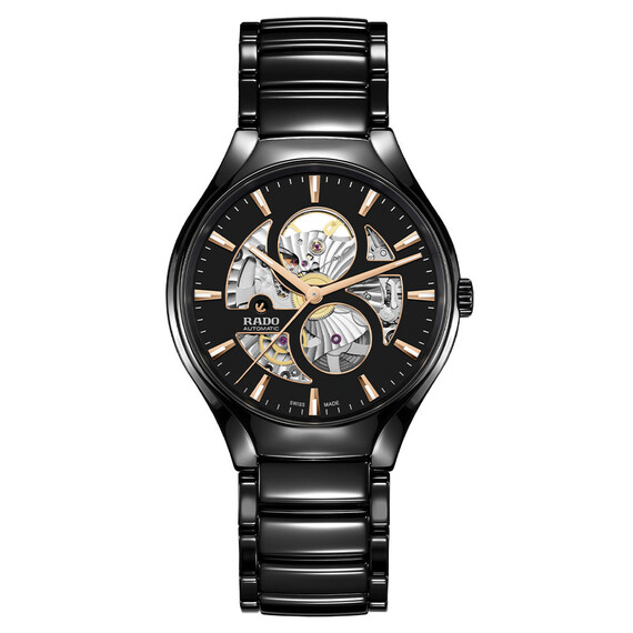 Hodinky Rado True Round Automatic Open Heart R27107172, Verze: černá 