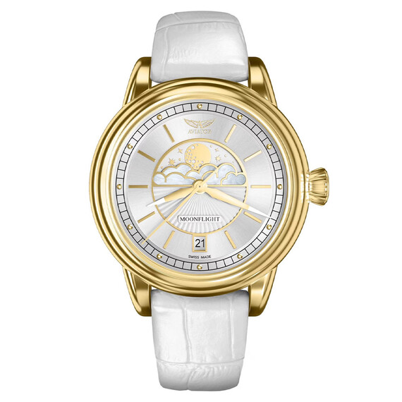 Dámské hodinky Aviator Douglas Moonflight V.1.33.1.343.4, Verze: žluté zlato2 