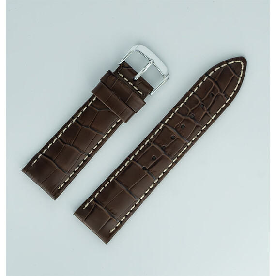 Řemínek Hirsch Alligatorgrain hnědý 22 L - 120/80, Barva řemínku: hnědý , 2 image