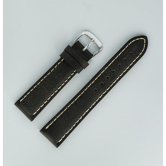 Řemínek Hirsch Calfskin černý 20 L - 120/80, Barva řemínku: černý  , 2 image