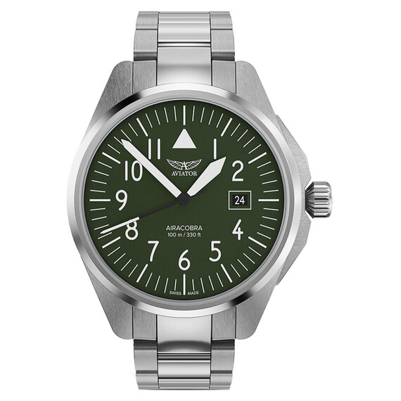 Pánské hodinky Aviator Airacobra 43 Type A V.1.38.0.319.5, Verze: zelená 